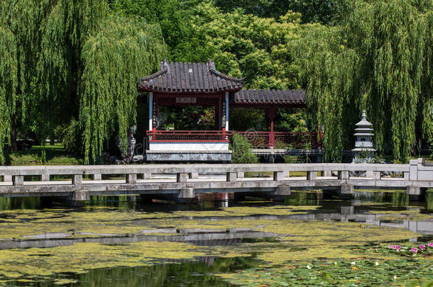 中国花园，中国在湖的房子