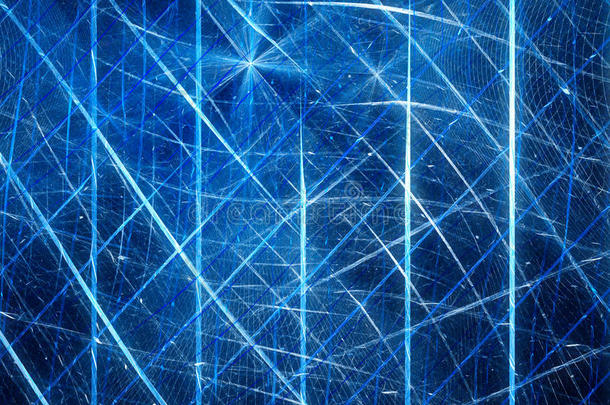 蓝色发光的未来主义虚拟现实网格
