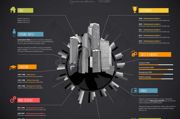 创意，色彩丰富的简历/<strong>简历模板</strong>。