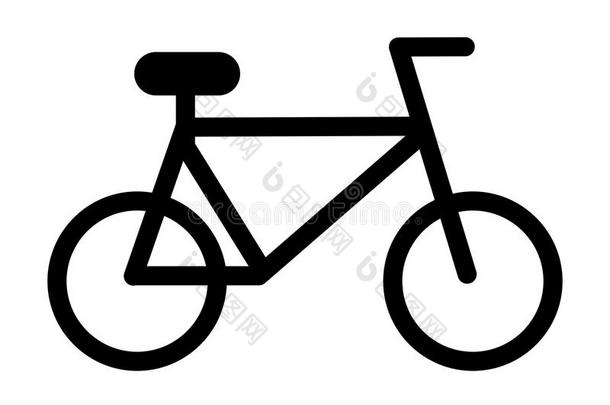 自行车剪影隔离图标设计