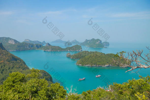 泰国昂松<strong>海洋公园</strong>热带泻湖的鸟瞰图