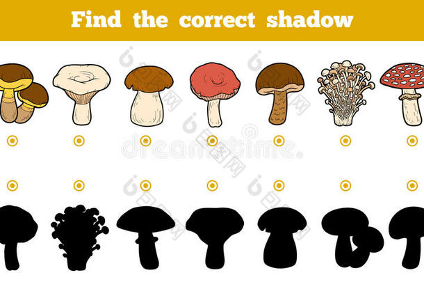 找到正确的影子，关于蘑菇的教育游戏
