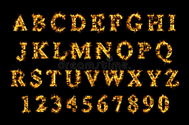 火字体，火焰字母表。