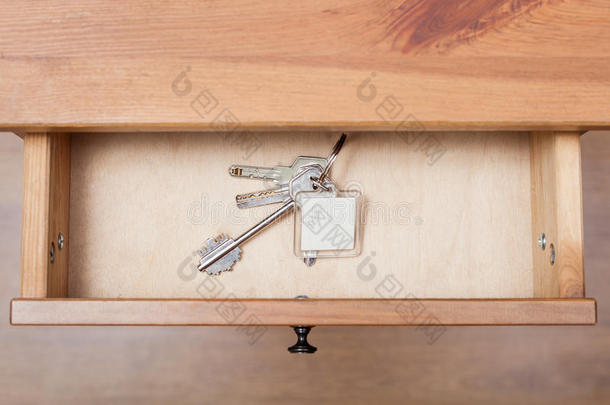 打开抽屉里有钥匙链的门钥匙
