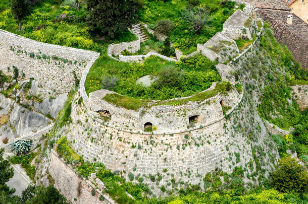 鸟瞰图，帕拉米迪要塞的漏洞，纳夫利奥，希腊。