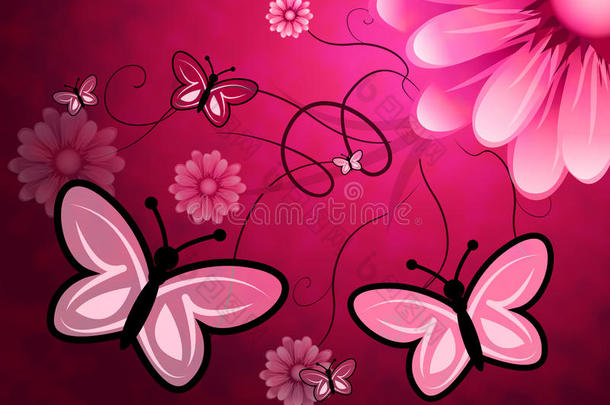 花上的蝴蝶象征着花店的蝴蝶和花朵