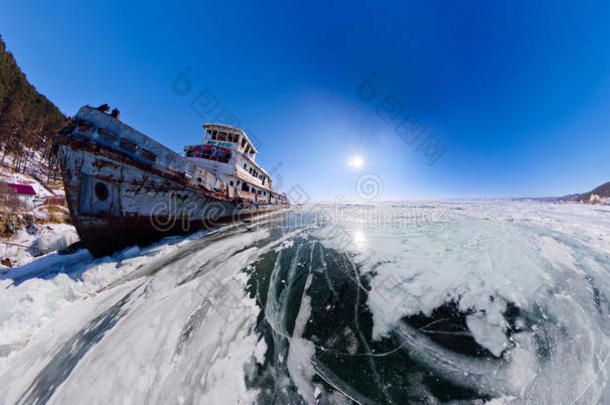 360度北极的背景贝加尔湖海湾