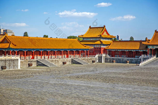 古代的建筑学亚洲北京蓝色