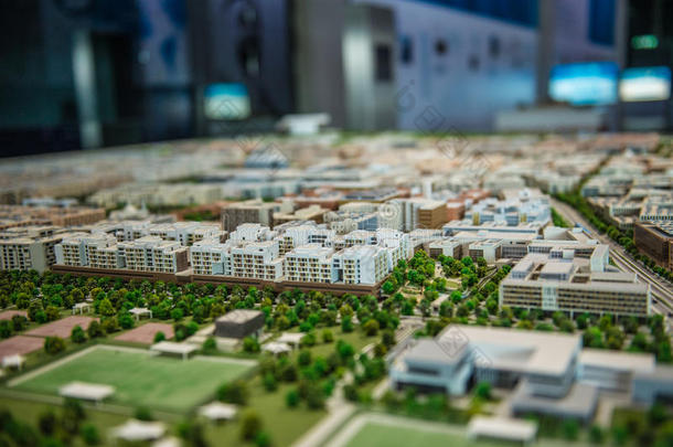 阿布扎比未来城市的建筑模型