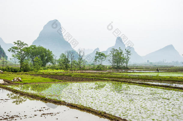 <strong>春天美丽</strong>的喀斯特山和乡村<strong>风景</strong>