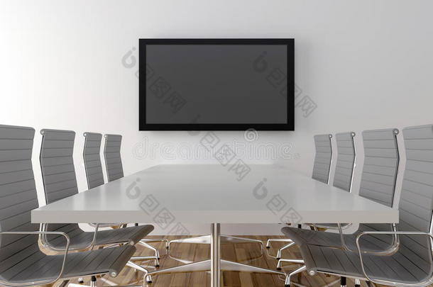 会议室背景为空白液晶电视
