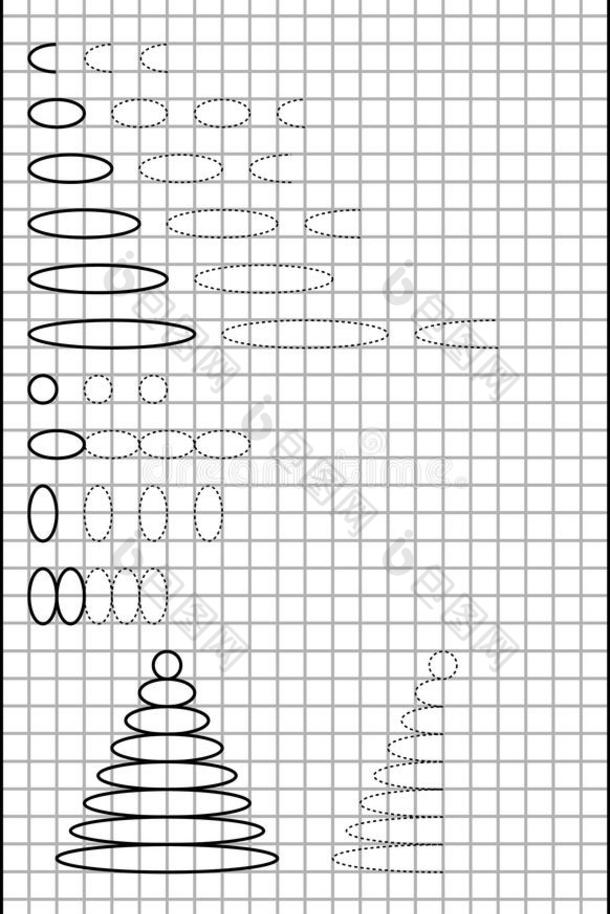教育页面在方格纸上为儿童提供练习