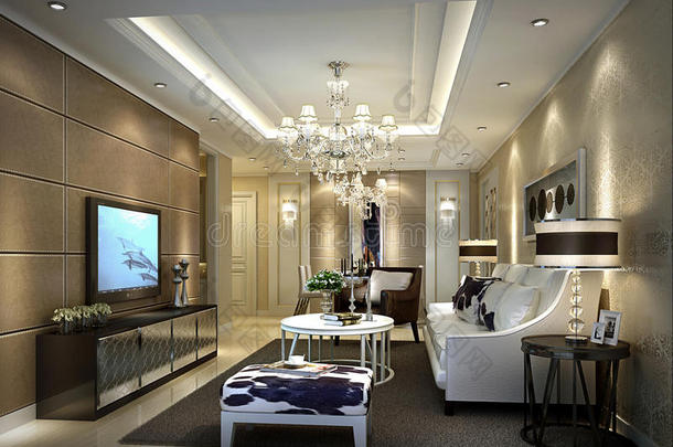 上海客厅简洁风格，高档公寓
