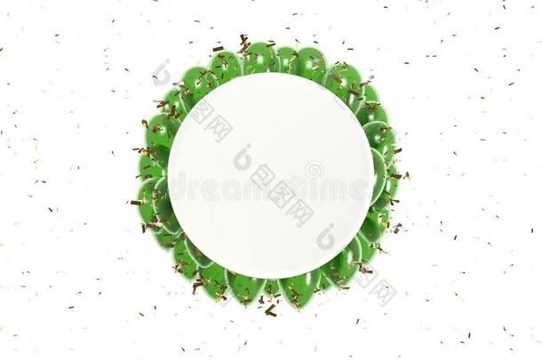 圆圈徽章和绿色气球