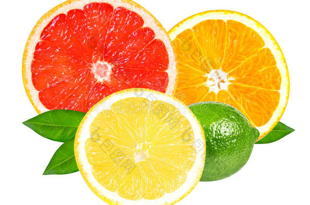 柑橘类水果(柠檬片、橘子片、石灰片和柚子片