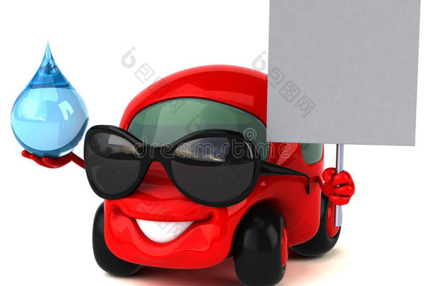 有趣的汽车-3D插图