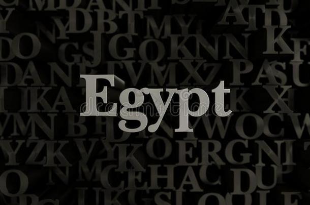 埃及-3D渲染金属排版标题插图