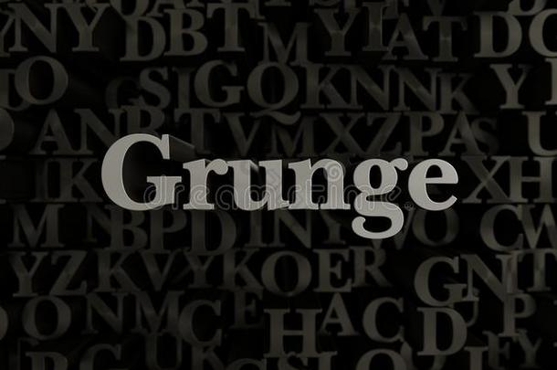 Grunge-3D渲染金属排<strong>版标题</strong>插图