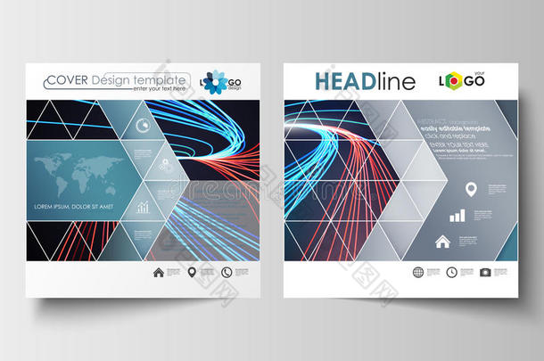 广场小册子、杂志、<strong>传单</strong>、小册子或年度报告的商业模板。 <strong>传单</strong>封面，平面布局。 摘要