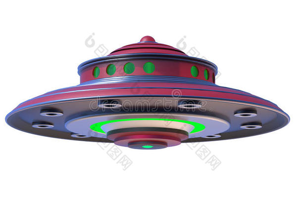 三维孤立的<strong>UFO</strong>外星宇宙飞船。