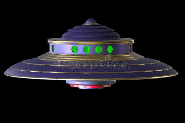 三维孤立的<strong>UFO</strong>外星宇宙飞船。