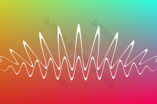 五颜六色的简单背景，白色的波浪，科技的形状。 矢量抽象插图