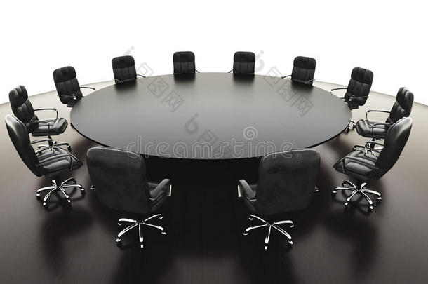 <strong>会议</strong>室、<strong>会议</strong>室和<strong>会议</strong>桌椅。 商业概念。 隔离3D渲染。