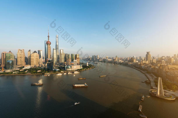 上海、上海陆家嘴金融商务鸟瞰图
