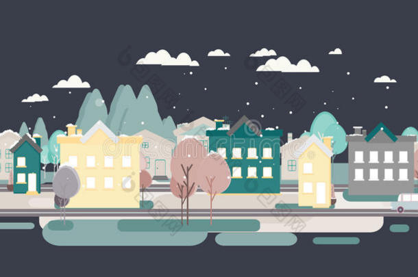 平面设计城市景观插画