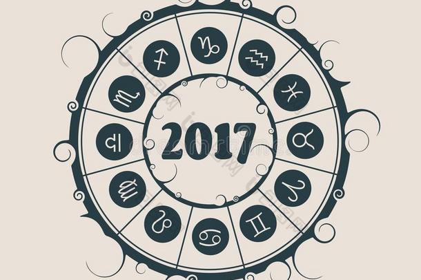 2017年每年的占星术背景横幅