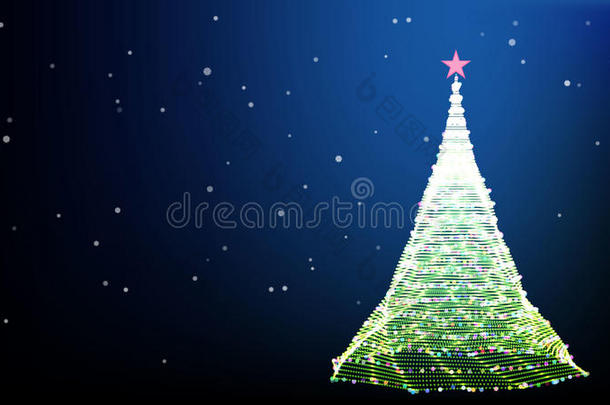 卡片上有圣诞树、星星和<strong>雪糕</strong>。 矢量