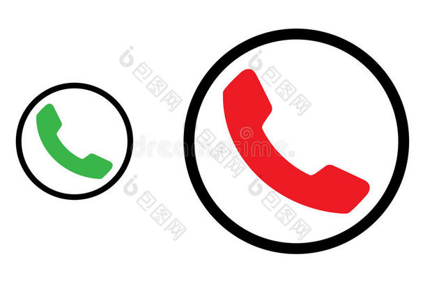 绿色和<strong>红色手机图标</strong>设计。