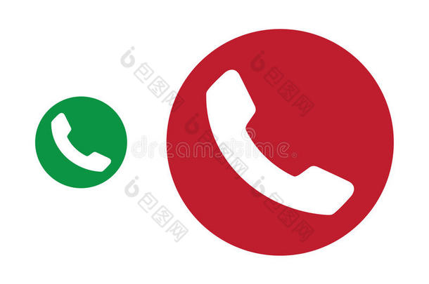 绿色和<strong>红色手机图标</strong>设计