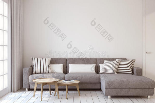 公寓明亮的当代的沙发装饰
