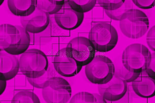 抽象无缝背景在粉红色的球和粉红色的圆圈