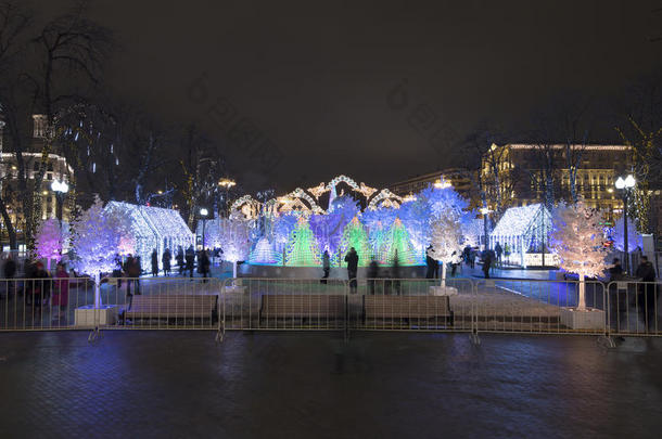 莫斯科圣诞夜——普希金广场音乐森林“圣诞之旅”，俄罗斯