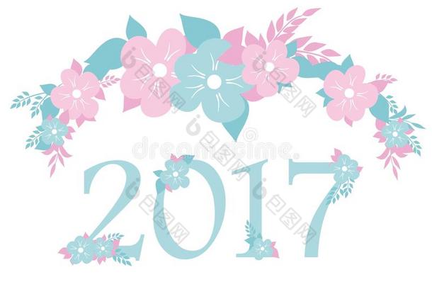 2017年摘要蓝色日历庆祝