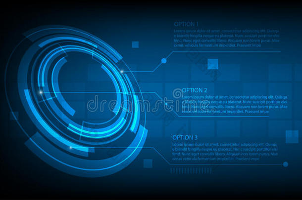 抽象圆信息数字技术背景，未来主义结构<strong>元素</strong>概念背景