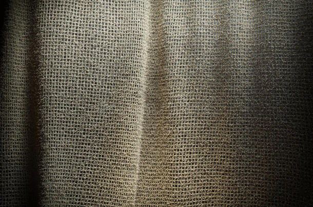 <strong>灰色</strong>麻<strong>布纹</strong>理背景。 软织物纺织材料。