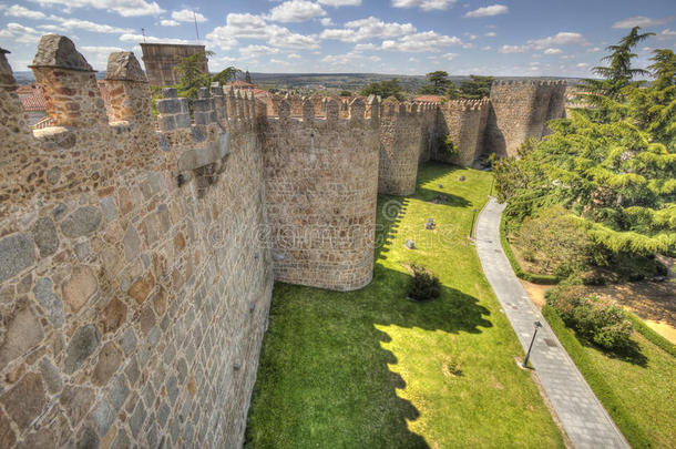 西班牙阿维拉的古城墙