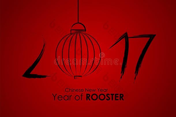 中国农历2017年公<strong>鸡年</strong>。矢量图解