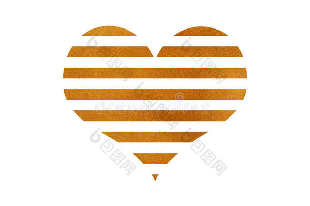 金色条纹的心。