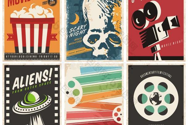 电影海报收集不同的电影和电影类型和主题