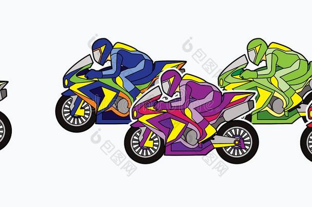 5个摩托车赛车图形
