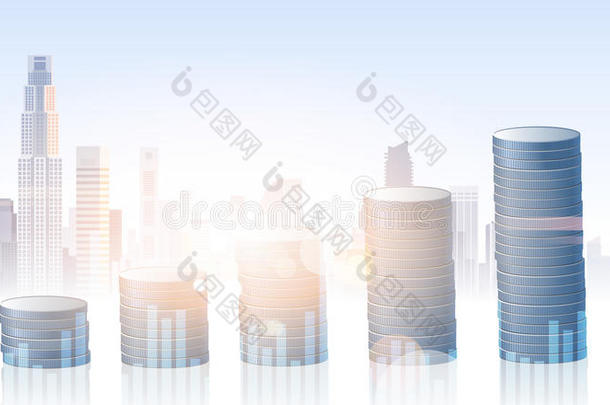 银行业务横幅金融储蓄剪影城市背景