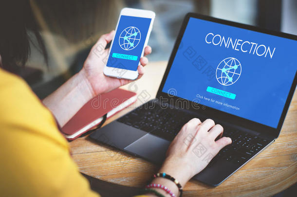 连接全球化技术互联网概念