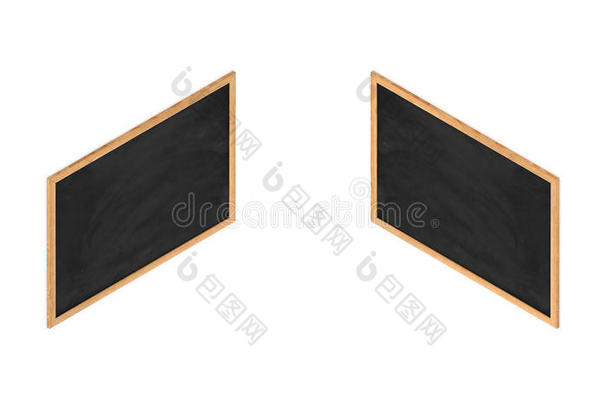 三维渲染框架黑色黑板在<strong>双面</strong>等距视图。