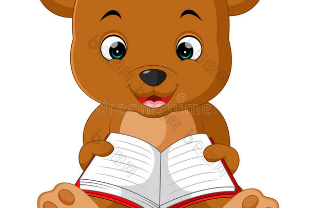 可爱的熊读书卡通