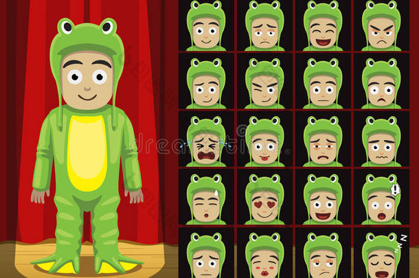 奇特的动物服装青蛙服装卡通情感脸