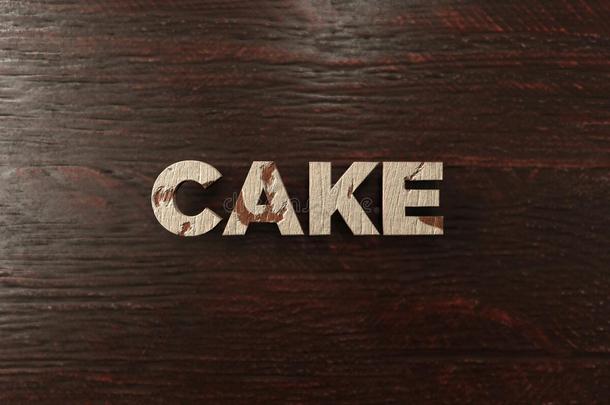 蛋糕-粗糙的枫木标题-3d渲染的免版税股票图像